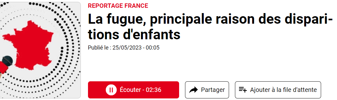 La fugue, principale raison des disparitions d’enfants
