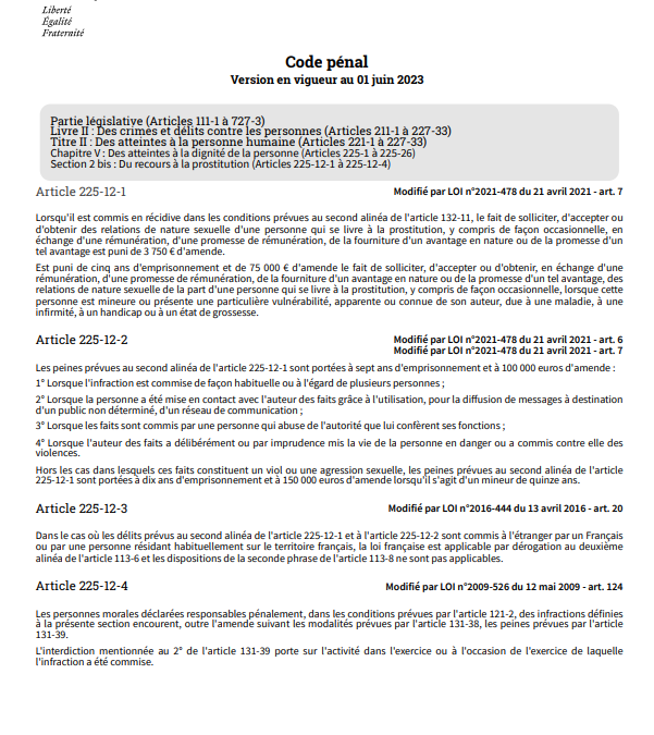 Article 225-12-1 du Code pénal