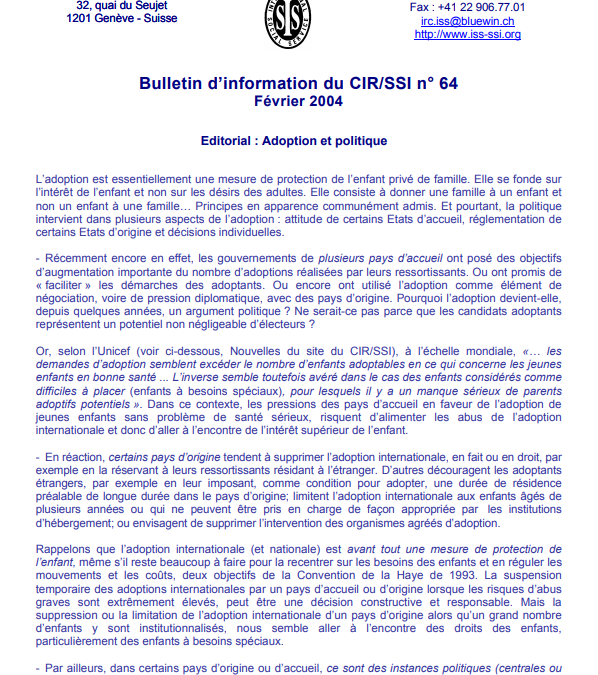 Adoption et politique