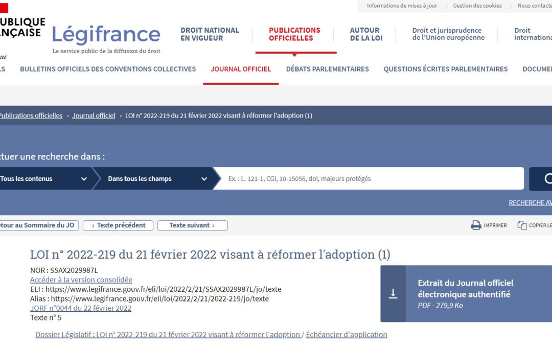 Loi du 21 février 2022