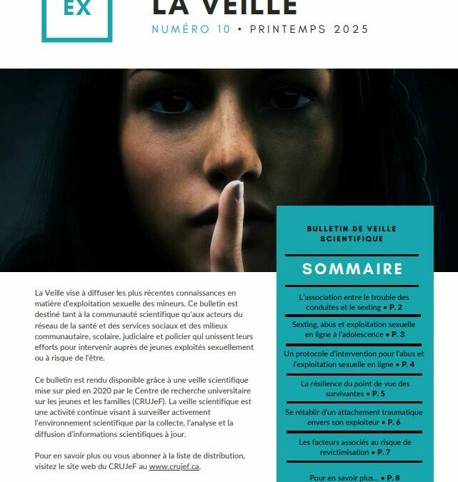Sexting, abus et exploitation sexuelle en ligne à l&rsquo;adolescence – Printemps 2025