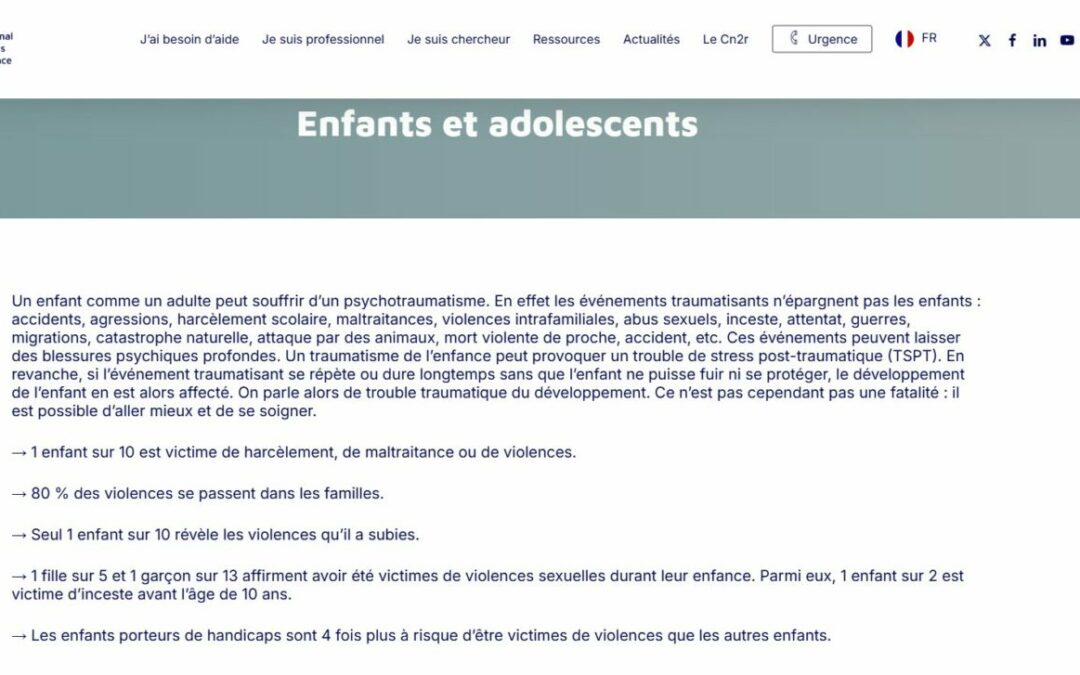 Dossier thématique sur le traumatisme de l&rsquo;enfance