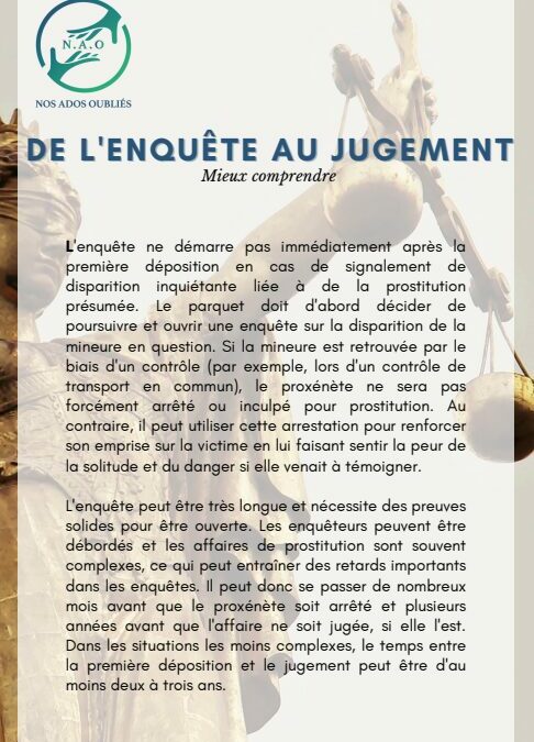 Fiche réflexe – De l’enquête au jugement