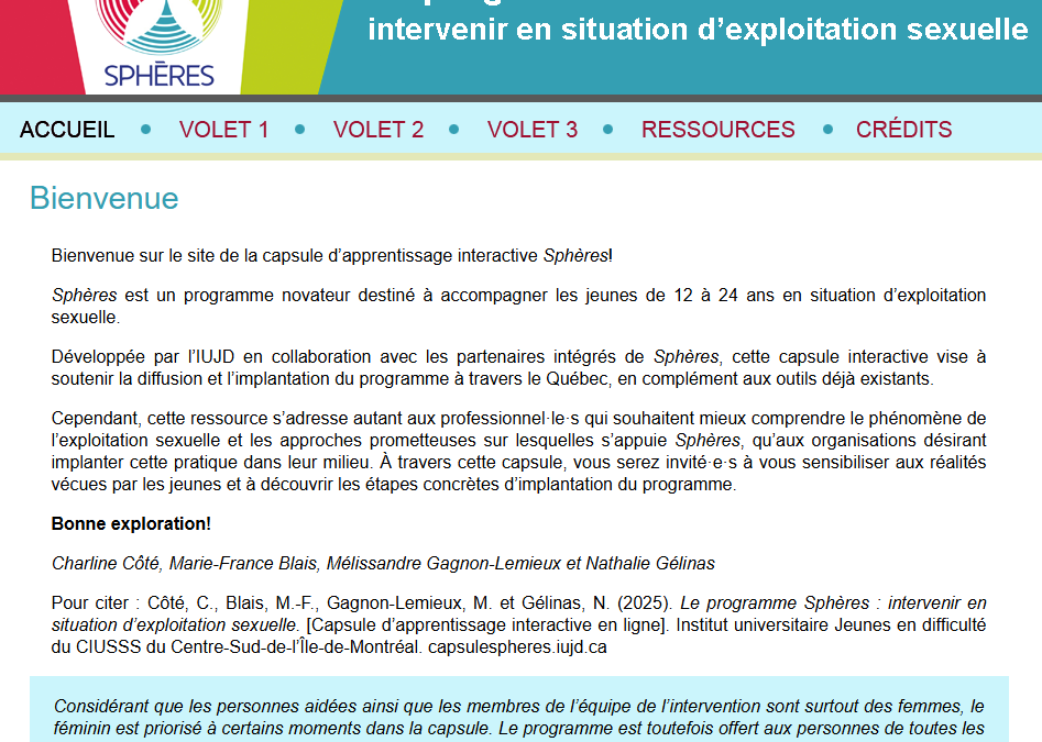 Programme Sphères : plateforme d&rsquo;apprentissage interactive gratuite