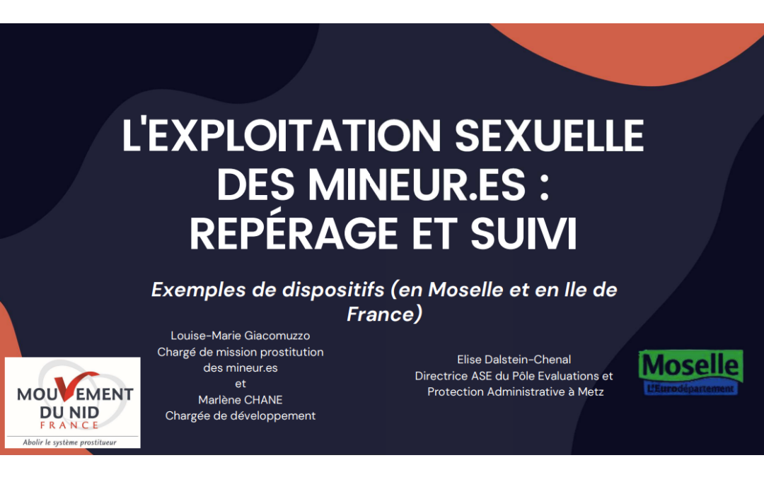 Webinaire « L&rsquo;exploitation sexuelle des mineur.es : repérage et suivi – Exemples de dispositifs »